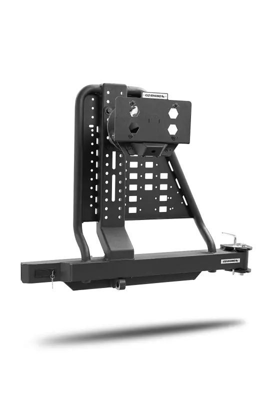 Special Discount Go Rhino Swing-A-Way Hitch Mounted Tire Carrier (Lic. Plate Lights Not Included) - Textured Black
