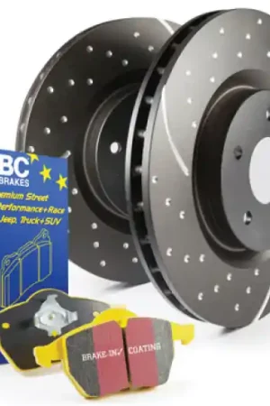 Special Discount EBC 17-22 Honda Civic Type-R (FK8) GD Sport Slotted and Dimpled Rear Yellowstuff Pads & Rotors