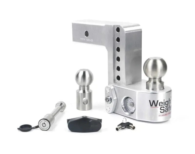 Modern Weigh Safe 6in Drop Hitch w/Built-in Scale & 2.5in Shank (10K/18.5K GTWR) w/WS05 - Aluminum
