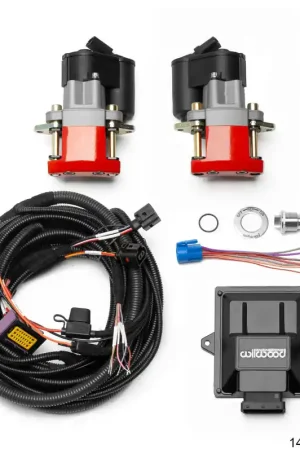 Holiday Sale Wilwood Electronic Parking Brake Rear Retrofit Brake Kit - Red Powder Coat Caliper