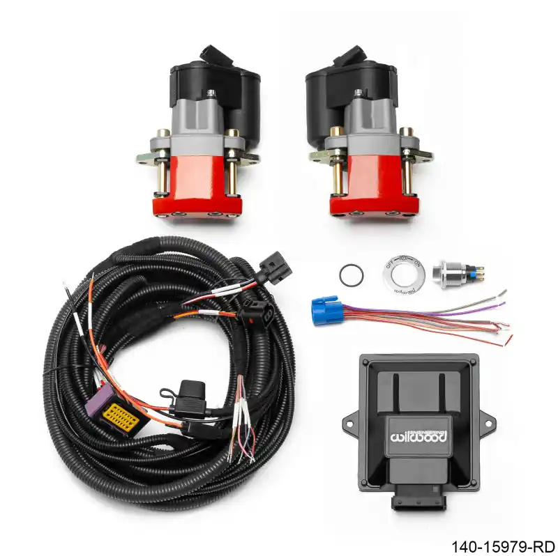 Holiday Sale Wilwood Electronic Parking Brake Rear Retrofit Brake Kit - Red Powder Coat Caliper