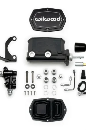 Wilwood Compact Tandem M/C - 7/8in Bore w/Bracket and Valve fits Mustang (Pushrod) - Black Best Price