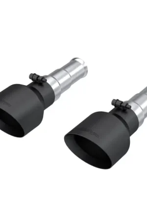 MBRP 19-24 Ram 1500 5.7L Hemi 3in Inlet 5in OD Dual Wall Angle Cut T304 BLK Tips - Pairs Certified