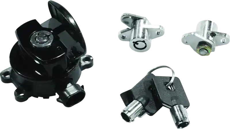 Bikers Choice 14-21 Road King Black Ignition Switch & Saddlebag Lock Kit Same Day Shipping