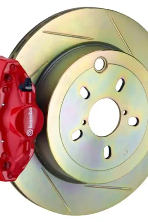 Genuine Brembo 12-16 FRS Exc w/ Elec Park Brake Rr GT BBK 2 Pis Cast 2pc 316 x20 1pc Rtr Slot Type1-Red