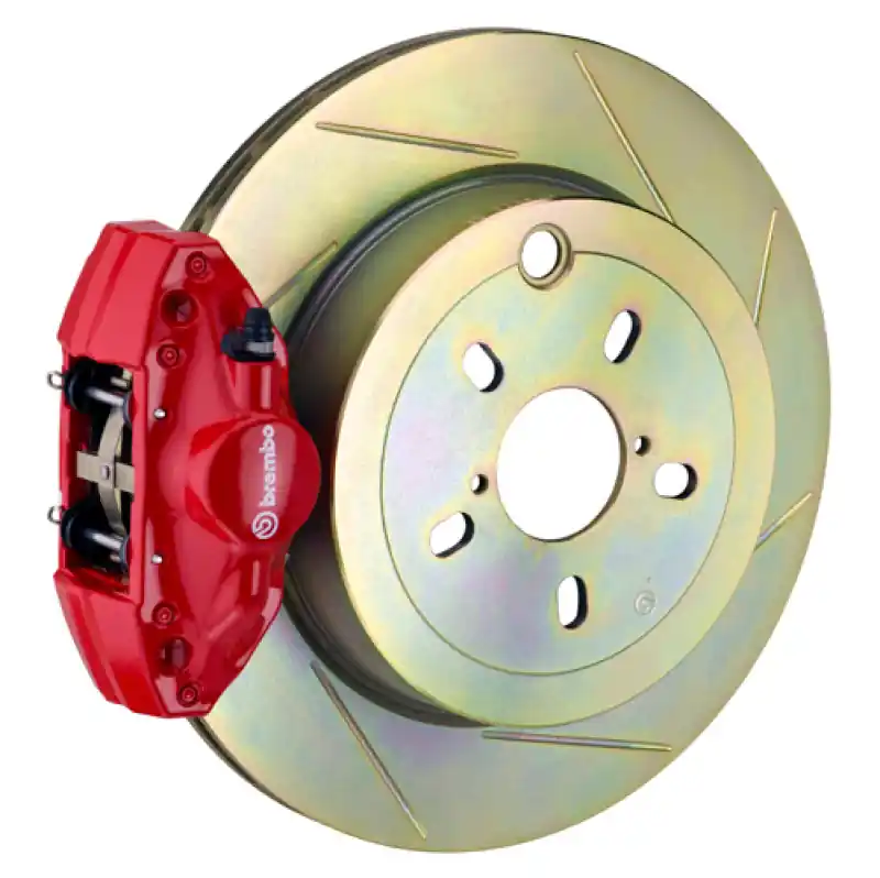 Genuine Brembo 12-16 FRS Exc w/ Elec Park Brake Rr GT BBK 2 Pis Cast 2pc 316 x20 1pc Rtr Slot Type1-Red