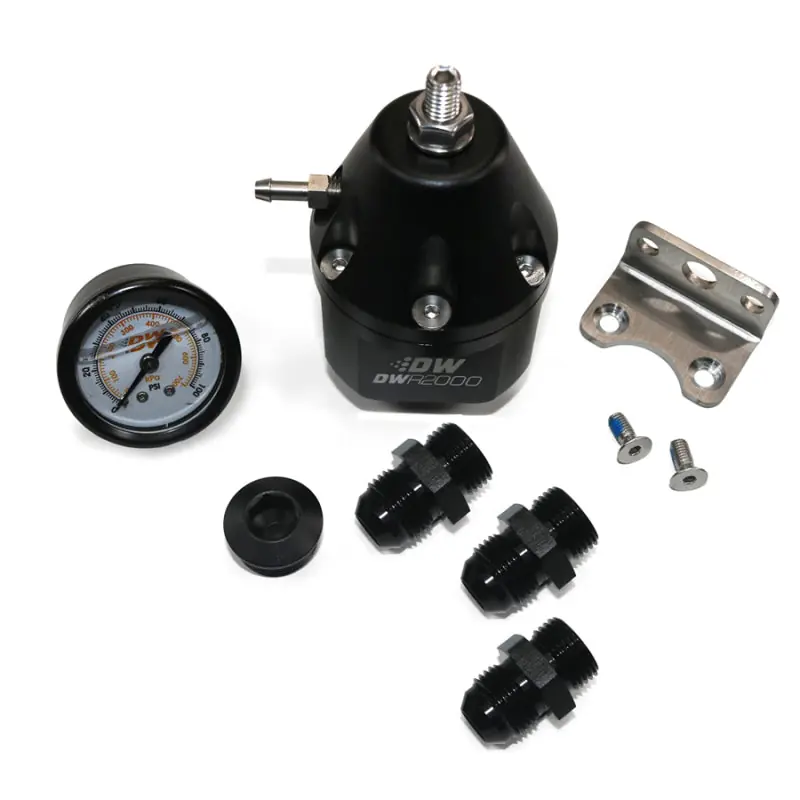 DeatschWerks DWR2000 AFPR + Pressure Gauge + 10AN & 8AN Fittings - Anodized Black Latest