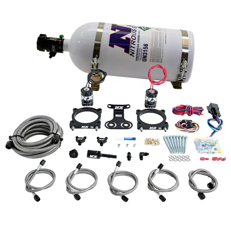 Price Drop Nitrous Express 2024+ Ford Mustang 5.0L Dual Throttle Body Plate System w/10lb Bottle
