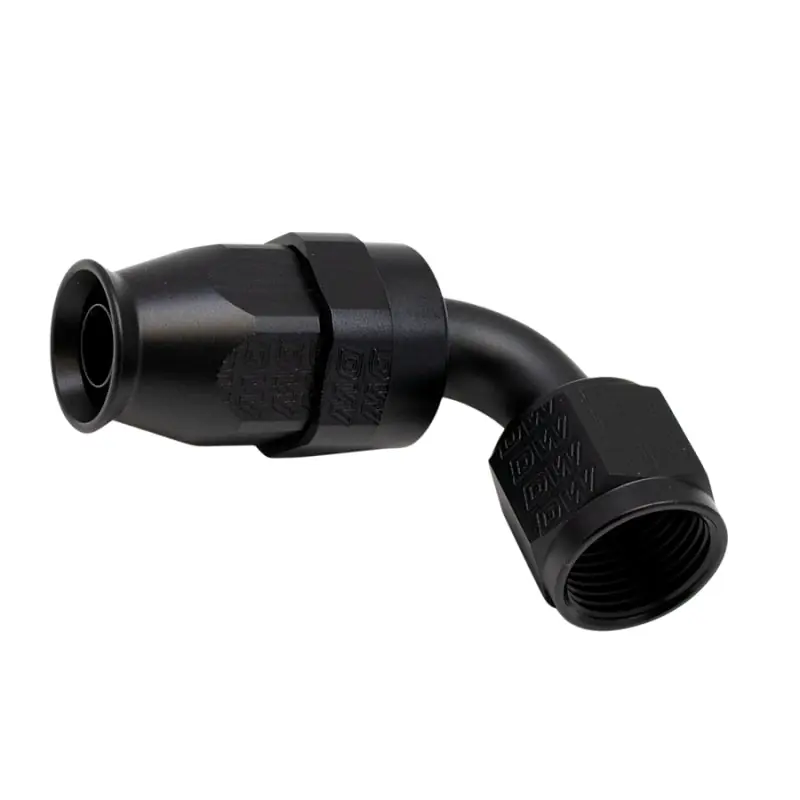 DeatschWerks 8AN Female Swivel 90-Degree Hose End PTFE (Incl 1 Olive Insert) - Anodized Matte Black Modern