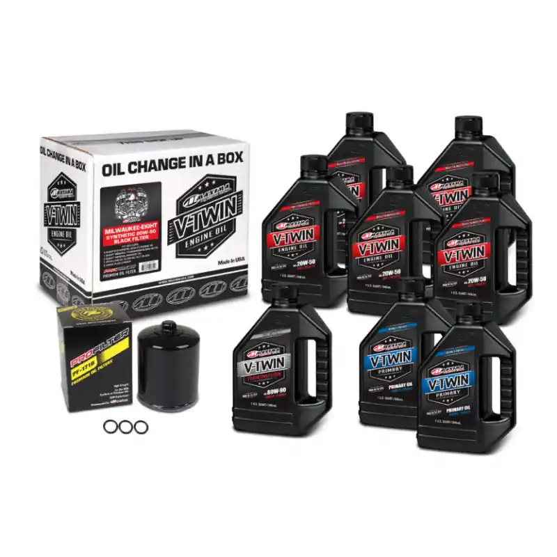 Save Now Maxima V-Twin Oil Change Kit Synthetic w/Black Filter Milwaukee-Eight