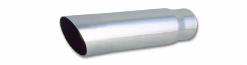 Clearance Vibrant 3.5in Round SS Truck/SUV Exhaust Tip (Single Wall Angle Cut) - 3in inlet 11in long