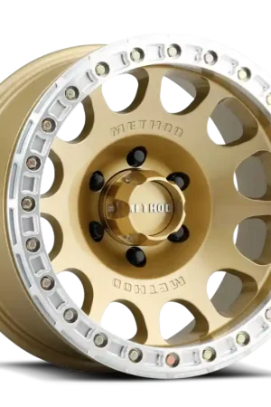 Discount Method MR105 V3 Beadlock 17x9 -38mm Offset 5x5 71.5mm CB Gold Wheel w/ BH-H24125