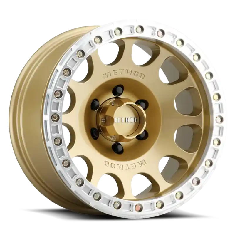 Discount Method MR105 V3 Beadlock 17x9 -38mm Offset 5x5 71.5mm CB Gold Wheel w/ BH-H24125