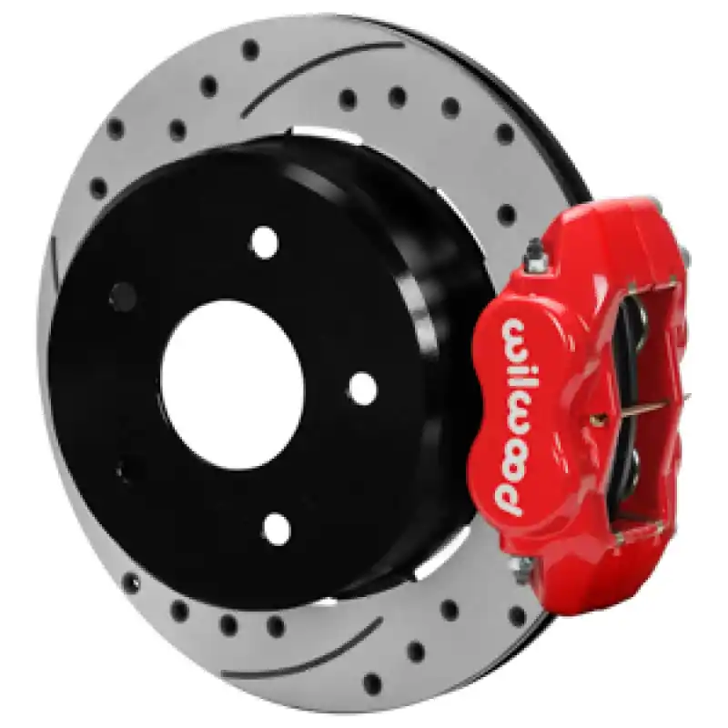 Wilwood 88-98 Chevy Silverado Forged Dynalite 12.19x0.81 Drill/Slot Rear Drum to Disc Conv. - Red Direct From Manufacturer