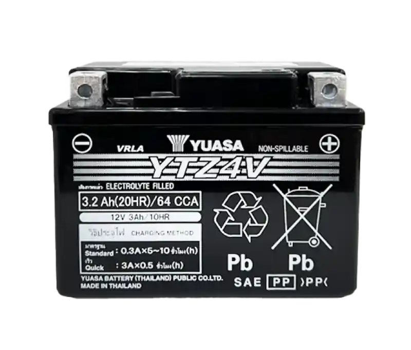 Yuasa YTZ4V Maintenance Free AGM 12-Volt Battery Warranty Included