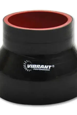 Vibrant Silicone Reducer Coupler 4.00in ID x 3.00in ID x 4.50in Long - Black Premium