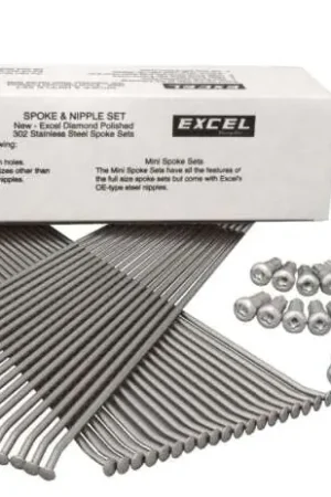 Free Returns Excel Rear Spoke/Nipple Set (w/ Wrench) - 8 Gauge / 36 Qty - Silver