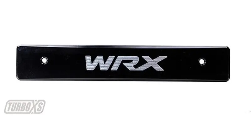 Weekend Sale Turbo XS 08-14 Subaru WRX/STi Billet Aluminum License Plate Delete Black Machined WRX Logo