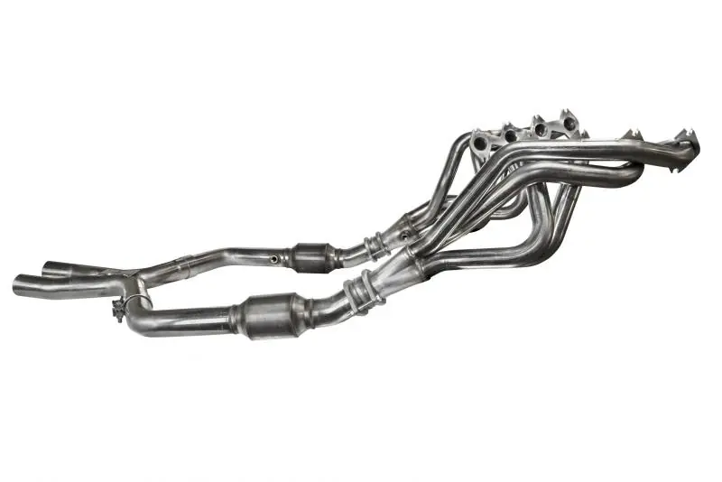 Kooks 05-10 Ford Mustang GT Manual 1 5/8in x 2 1/2in SS Long Tube Headers and OEM Catted SS X Pipe Must Have