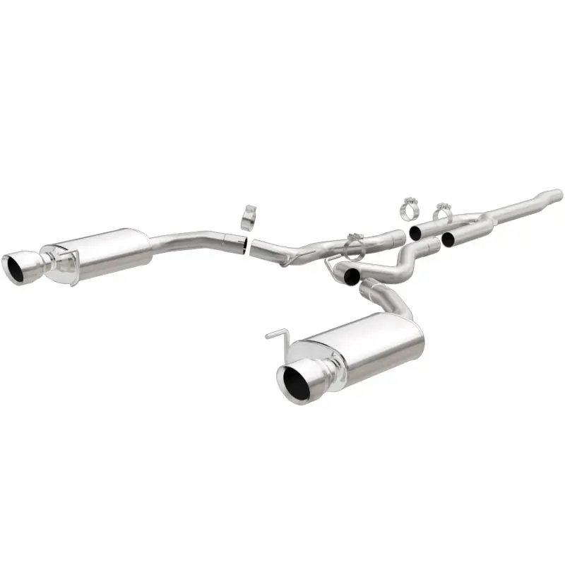 MagnaFlow Cat Back, SS, 2.5in, Street, Dual Split Polished 4.5in Tips 2015 Ford Mustang Ecoboost High Quality