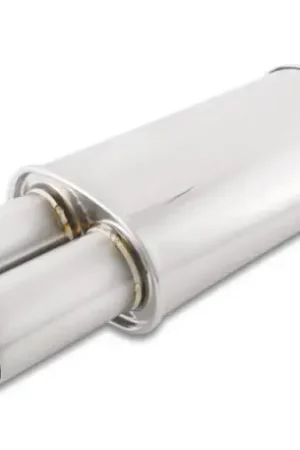 Vibrant Streetpower Oval Muffler w/3.00in Round Straight Cut Tip (3.00in Inlet) Free Returns