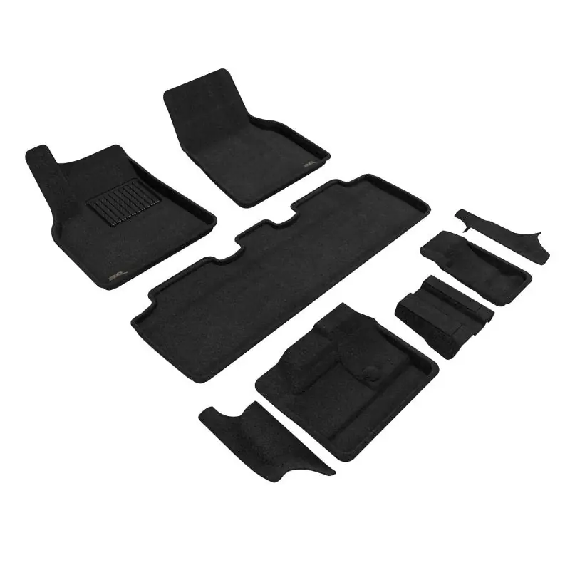 3D MAXpider 21-23 Tesla Model Y 7-Seat Elegant Floor Mat- Black 1St Row 2Nd Row 3Rd Row Don’t Miss Out