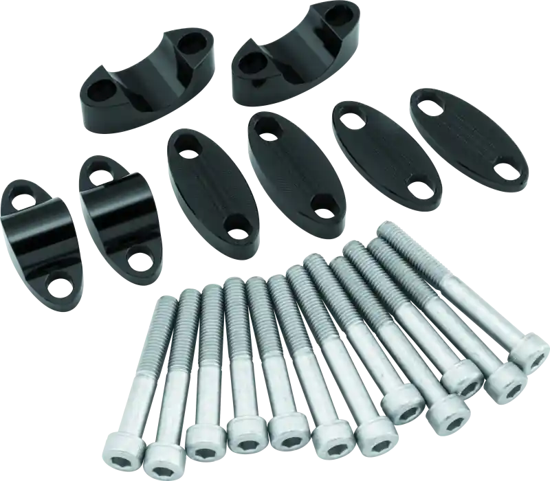 Warranty Included BikeMaster Aluminum Handlebar Risers 1-1/8in - Black