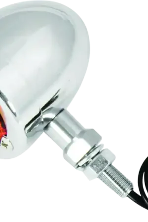 Next Day Delivery Bikers Choice Chrome Bullet Lite With Amber Lens 2 Inch Diameter Dual Filament Custom Stud Mount