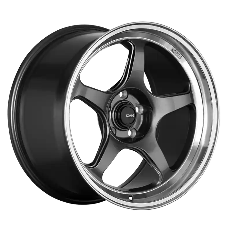 Konig Hyperspec 18x8 5X114.3 ET35 Anthracite Metallic Wheel w/ Mirror Machined Lip High Quality