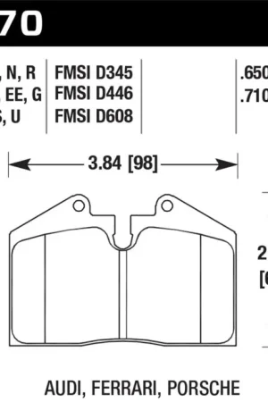 Top Rated Hawk 79-99 Porsche 911 / 86-95 Porsche 928 / 86-94 Porsche 944 Turbo DTC-60 Race Rear Brake Pads