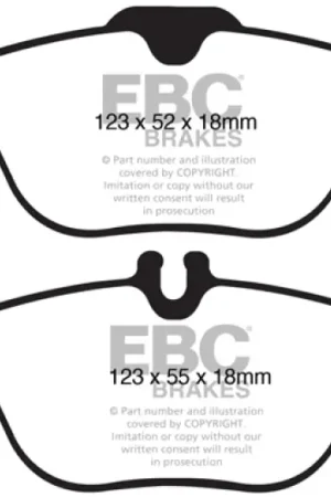 Buy Online EBC 12-14 Mercedes-Benz C250 (W204) 1.8 Turbo Redstuff Rear Brake Pads