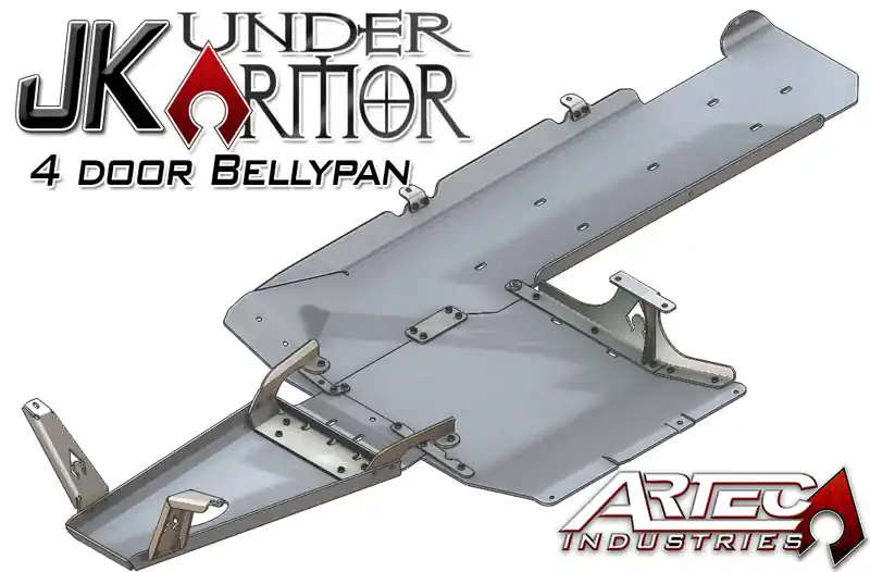 Next Day Delivery JK Under Armor 4 Door Bellypan Kit 07-11 Wrangler JK Unlimited Artec Industries