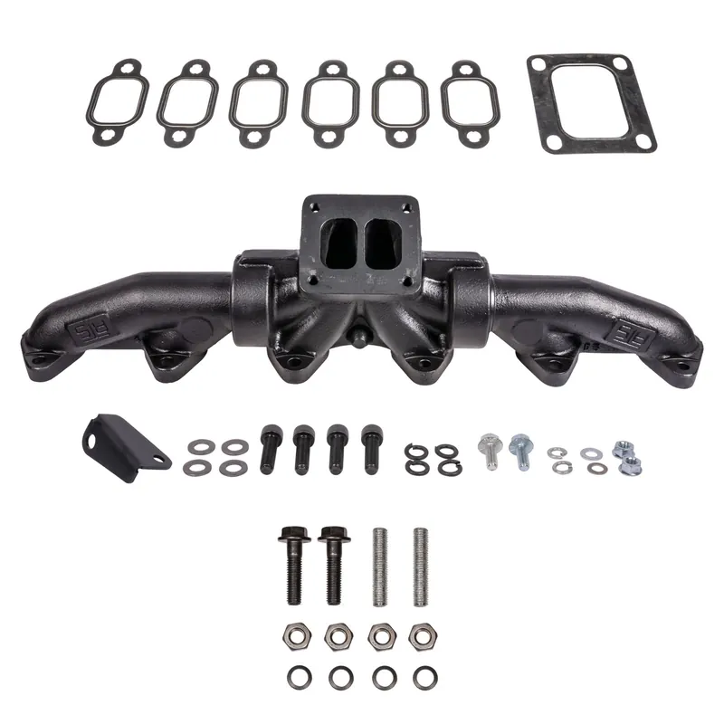 ATS Pulse Flow Exhaust Manifold Kit Fits 1994-Early 1998 12V 5.9L Cummins 3-Pc T4 With Gaskets Turbo Hardware Clearance
