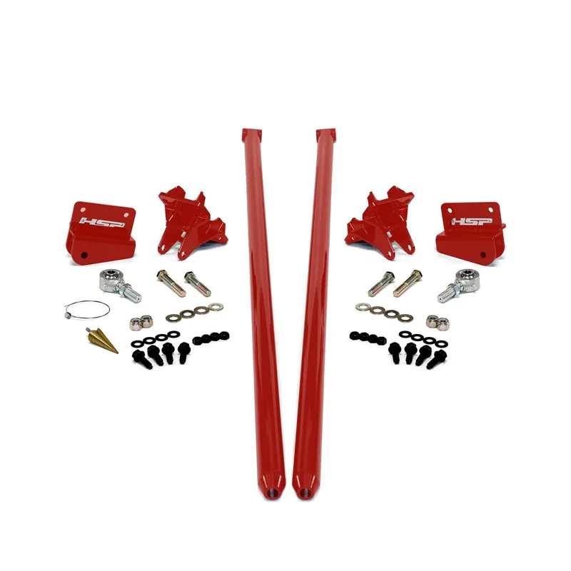 Free Shipping 2011-2019 Chevrolet / GMC 58 inch Bolt On Traction Bars 4 inch Axle Diameter Flag Red