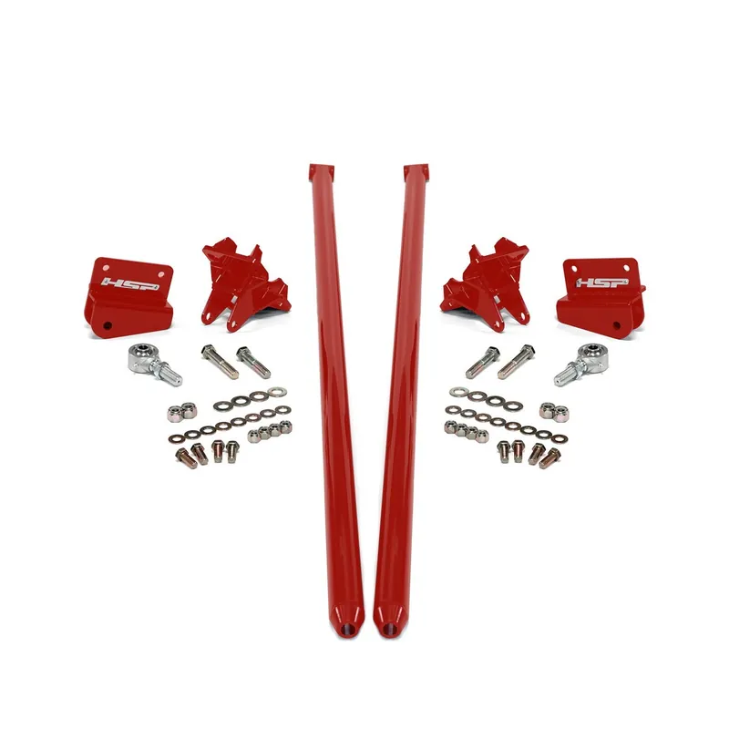 Instant Buy 2001-2010 Chevrolet / GMC 75 inch Bolt On Traction Bars 3.5 inch Axle Diameter Flag Red