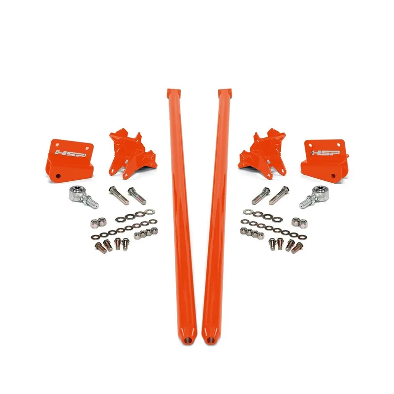 One Day Deal 2001-2010 Chevrolet / GMC 58 inch Bolt On Traction Bars 3.5 inch Axle Diameter M&M Orange