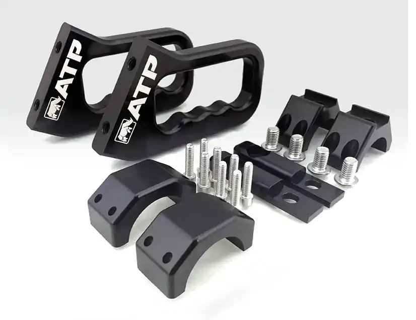 Wrangler Front Billet Grab Handles Warngler TJ/LJ/YJ Black American Trail Products Seasonal Sale