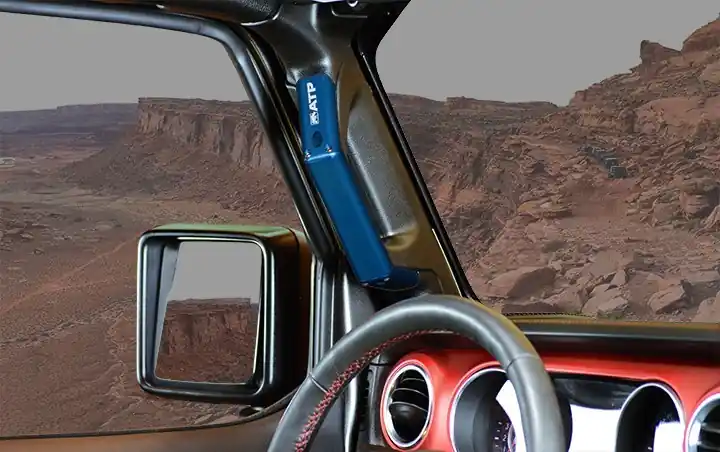 Jeep JL Billet Grab Handles 18-Pres Wrangler JK Blue American Trail Products Hot Deal