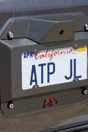 Jeep JL Wrangler Spare Tire Delete License Plate Camera Mount Powder Coated Steel American Trail Products Free Shipping