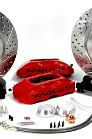 Best Choice Brake System 13 Inch Front Track4 Red 73-74 Mopar/Dodge/Plymouth E And B Body BAER Brakes