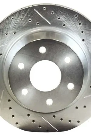 Authentic Rotor Replacement Rear 14 Inch 1.180 Inch Thick Slot Drill W/Zinc Drivers Side BAER Brakes