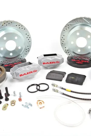 Best Price Brake System 12 Inch Rear SS4 w/Park Brake Silver 66-69 Mopar B Body BAER Brakes