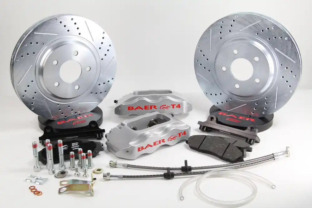 Brake System 13 Inch Front Track4 Silver 94-04 Mustang BAER Brakes Cheap
