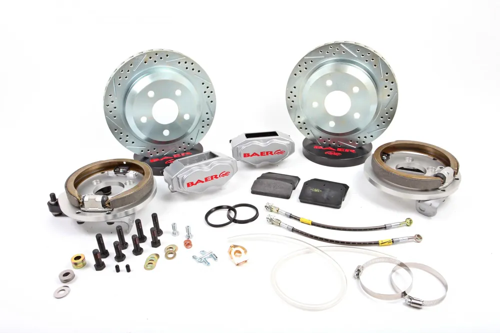 Brake System 12 Inch Rear SS4 with Park Brake Silver 93 Mustang 5 Lug BAER Brakes Direct From Manufacturer