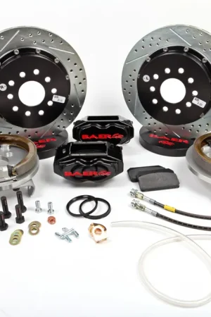 Bargain Brake System 13 Inch Rear SS4+ w/Park Brake Black 79-92 Mustang 5 Lug BAER Brakes