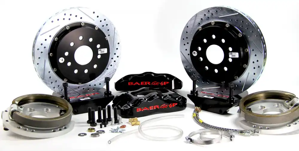 Brake System 14 Inch Rear Pro+ w/Park Brake Black 67-73 Mustang 8 or 9 Inch Rear BAER Brakes Premium