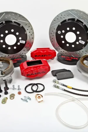 Bargain Brake System 13 Inch Rear SS4+ w/Park Brake Red Mustang/SVT Cobra 5 Lug BAER Brakes