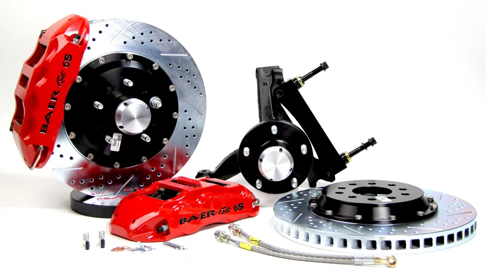 Brake System 14 Inch Front Extreme+ Red 70-81 GM F Body Modified Drop Spindles BAER Brakes Bargain
