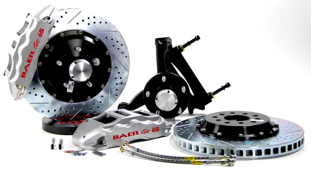 Brake System 14 Inch Front Extreme+ Silver 78-87 GM G Body Modified Stock Spindles BAER Brakes Genuine