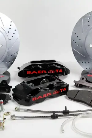 Bargain Brake System 13 Inch Front Track4 Black 93-02 Camaro 98-02 OE Spindle Not Included BAER Brakes